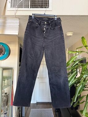 Denim Forum Joni High-Rise Loose 29L Jeans in Washed Black